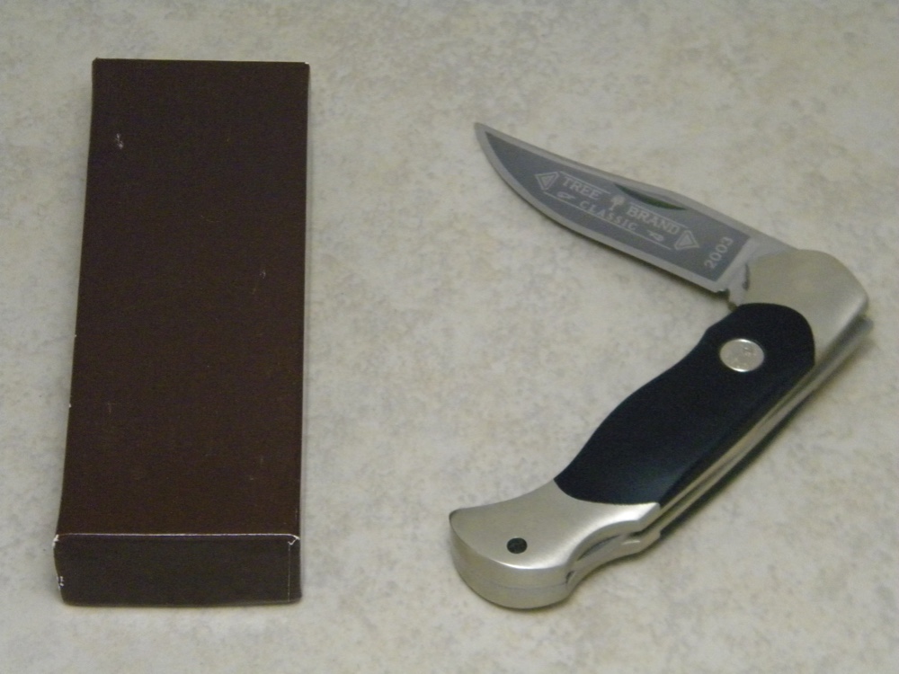 Boker Solingen Germany Stainless Tree Brand Classic Black 2003 Lockback  Knife in Box