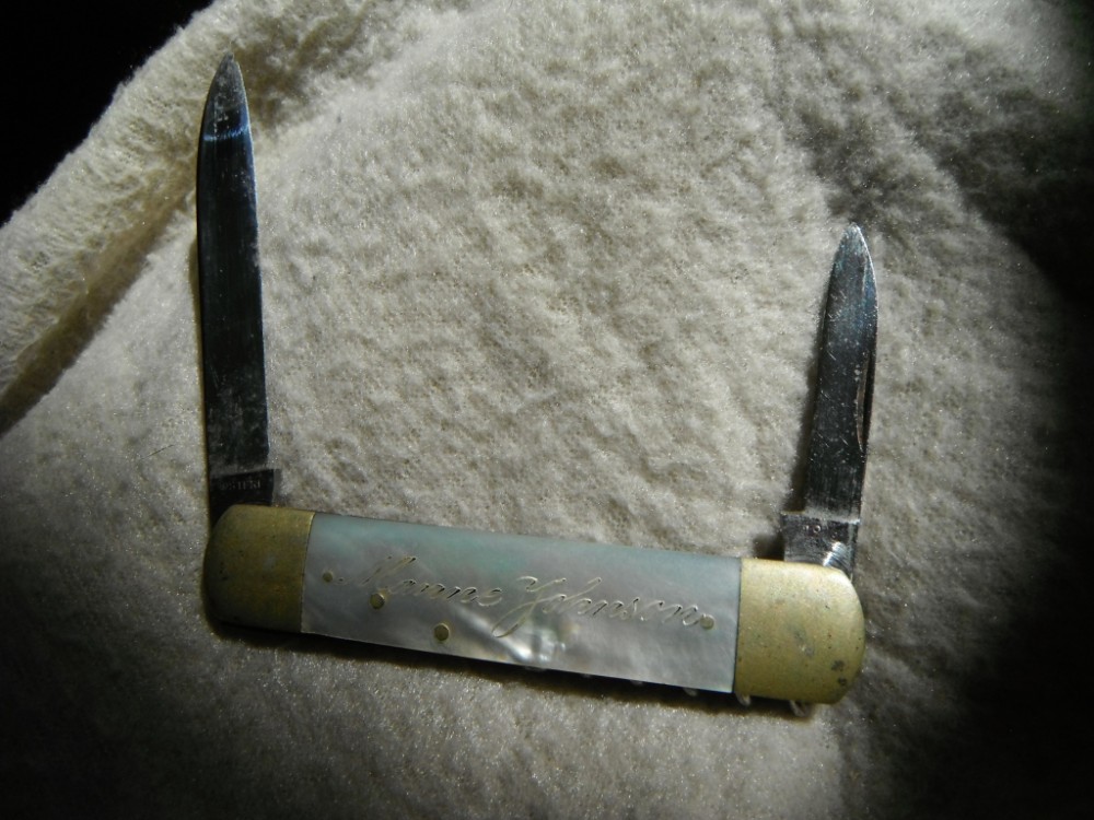 Emil Olson Eskilstuna Sweden 2 Blade Folding Pocket Knife, Gentlemen's Bartender's Knife, cork screw