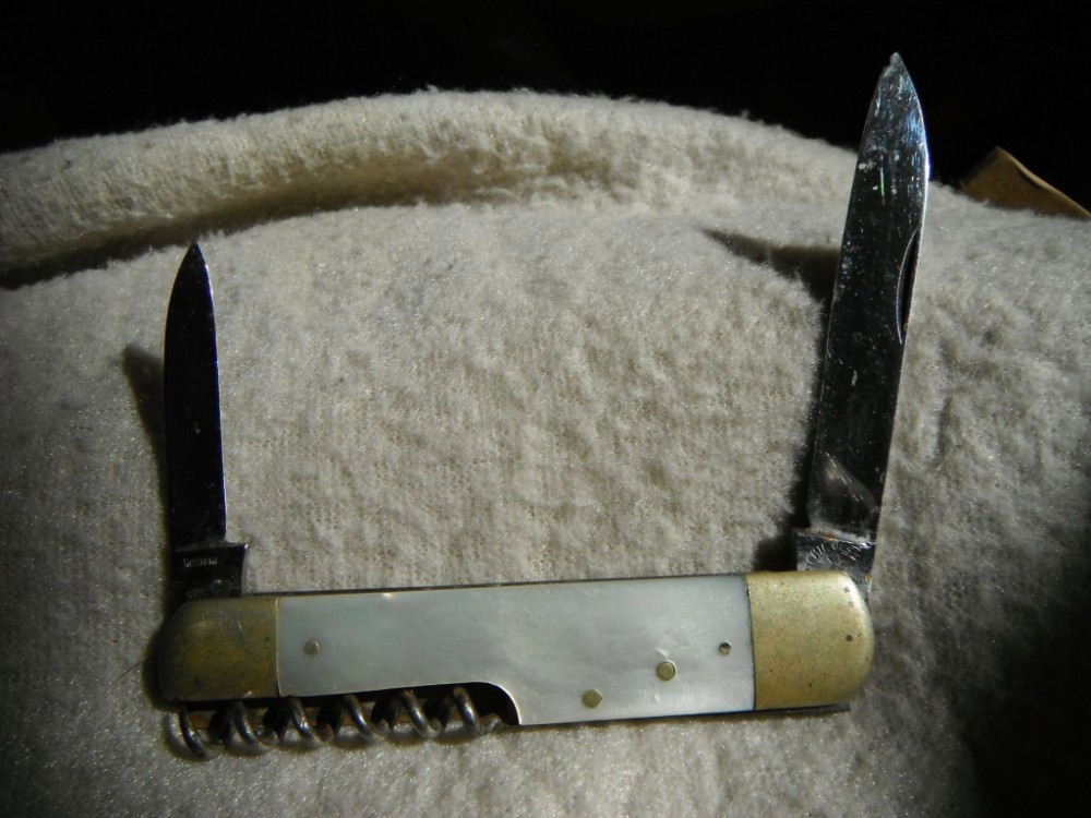 Emil Olson Eskilstuna Sweden 2 Blade Folding Pocket Knife, Gentlemen's Bartender's Knife, cork screw