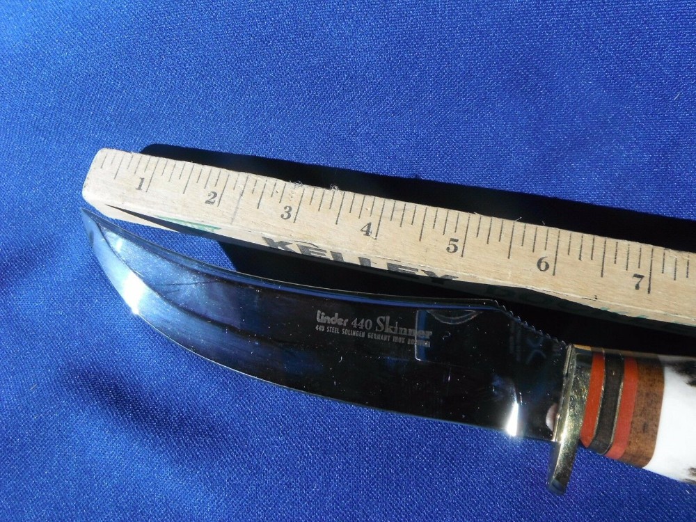 ORIGINAL GERMAN LINDER BOWIE KNIFE WITH STAG HANDLE 440A STAINLESS