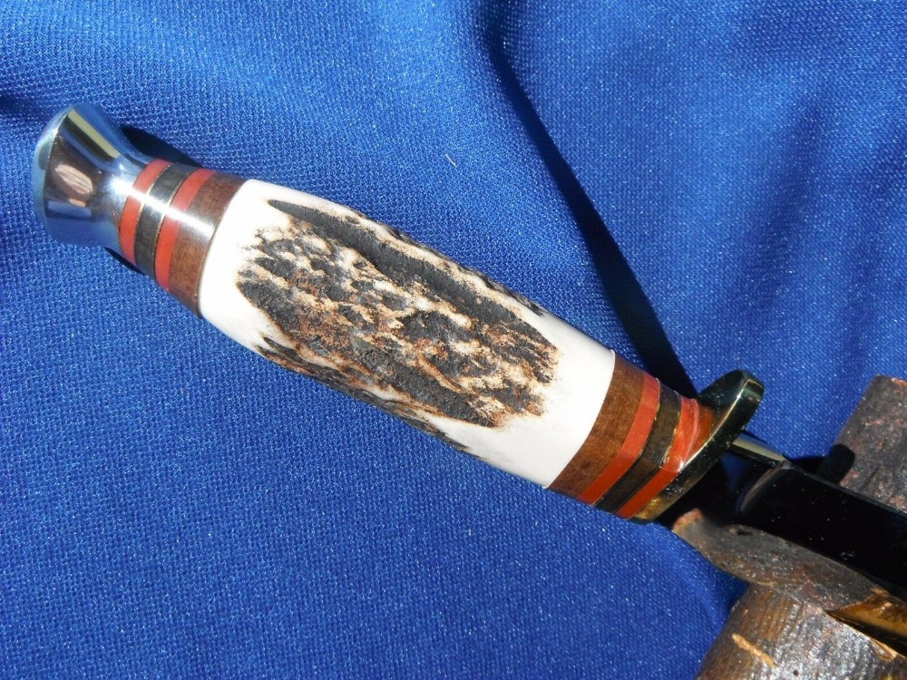 ORIGINAL GERMAN LINDER BOWIE KNIFE WITH STAG HANDLE 440A STAINLESS