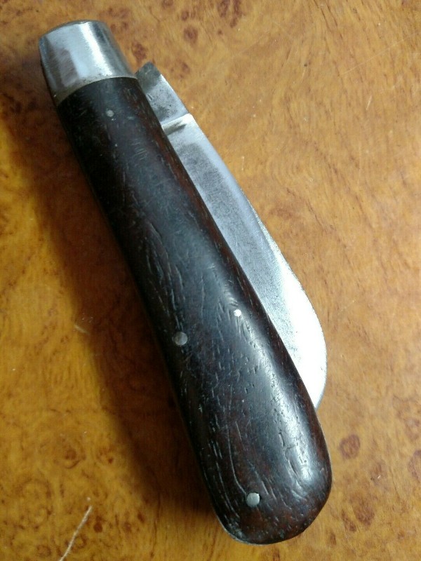 VINTAGE 1920's WINCHESTER 1610 4" COCOBOLO WOOD HANDLE HAWKBILL COBBLER KNIFE