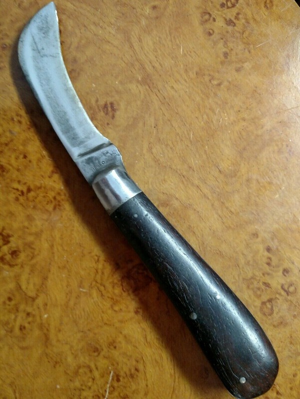 VINTAGE 1920's WINCHESTER 1610 4" COCOBOLO WOOD HANDLE HAWKBILL COBBLER KNIFE
