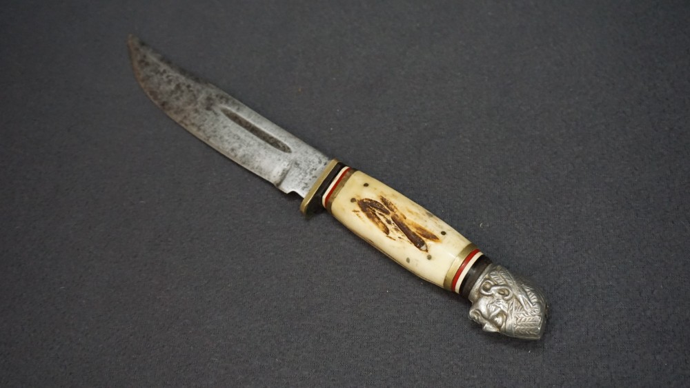 RARE VTG MIDWEST JAPAN Fixed Blade Knife w/Stag Handle
