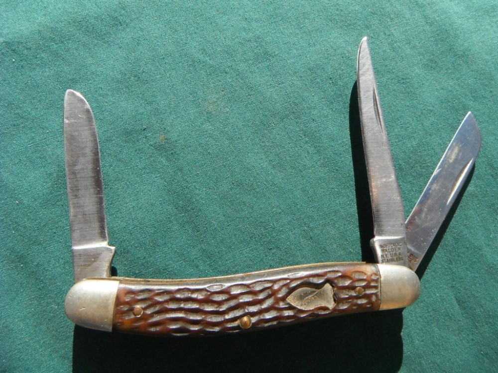 Vintage Schrade Walden, NY 825 3 blade Stockman pocket knife