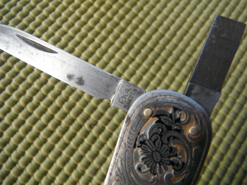 Vintage EKA Sweden Engraved Folding Pocket Knife.
