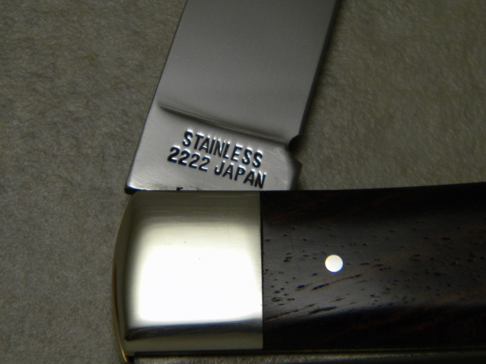 KaBar KALOK Stainless 2222 Japan Wood Bolster Lock Locking Blade