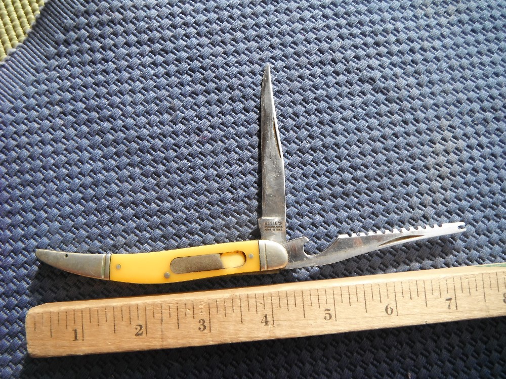 Vintage Western Boulder Colo. USA Fishing Knife 751 Stainless 2 Blades