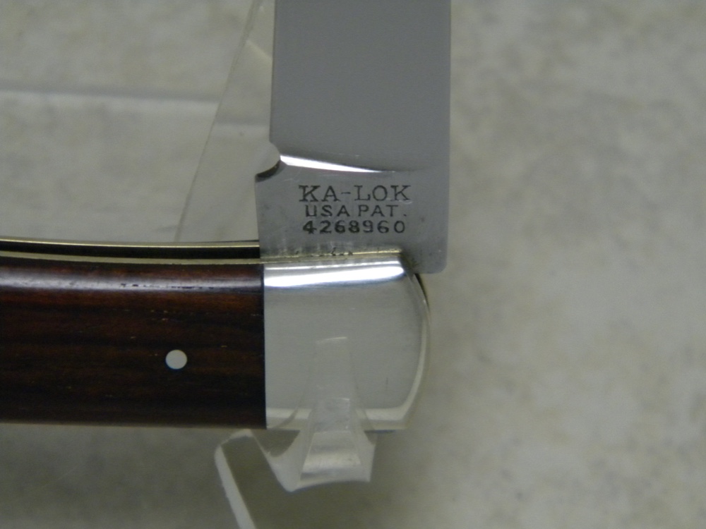 KaBar KALOK Stainless 2227 Japan Wood Bolster Lock Locking Blade