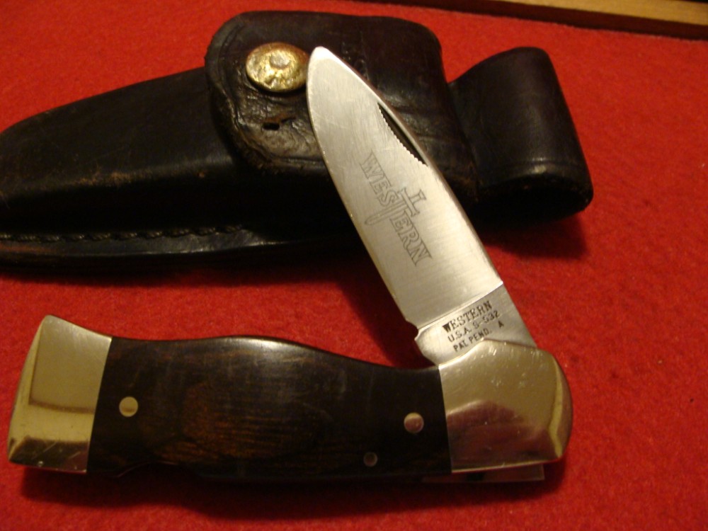 Western USA S532 "A" Wood Westlock Lockback 1977