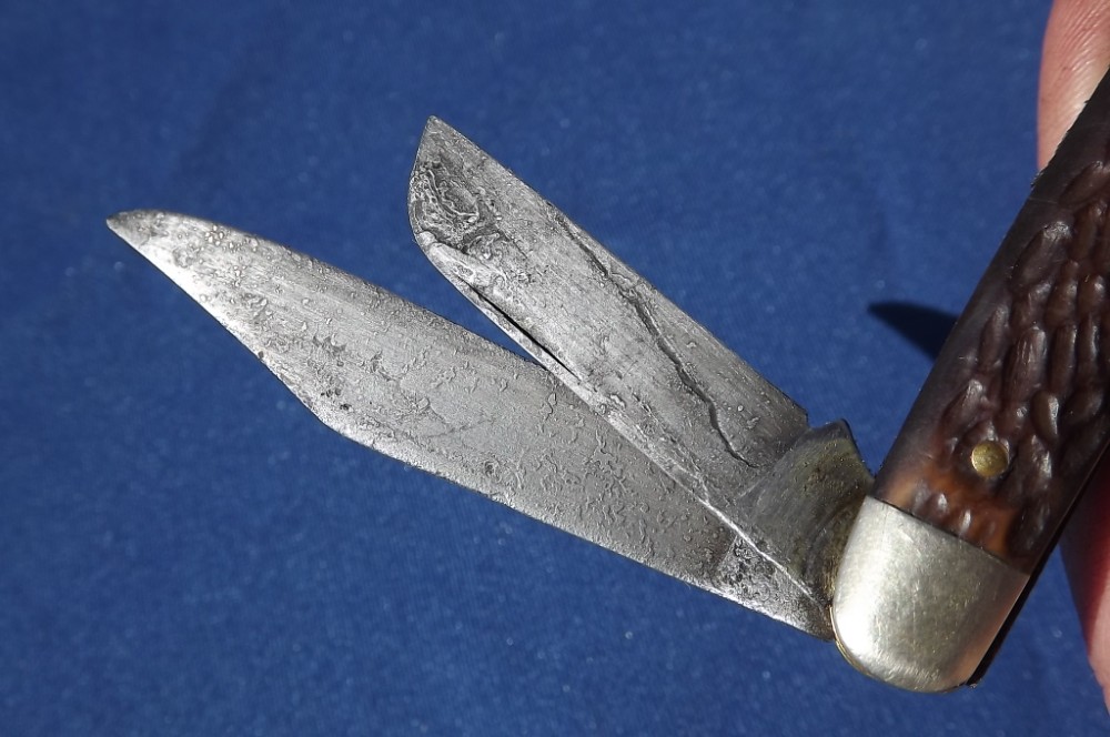 VINTAGE KUTMASTER UTICA NY USA 3 BLADE BONE STOCKMAN POCKET KNIFE