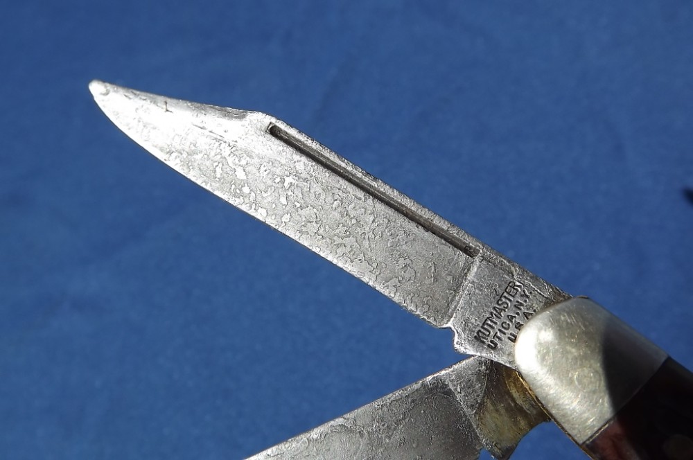 VINTAGE KUTMASTER UTICA NY USA 3 BLADE BONE STOCKMAN POCKET KNIFE