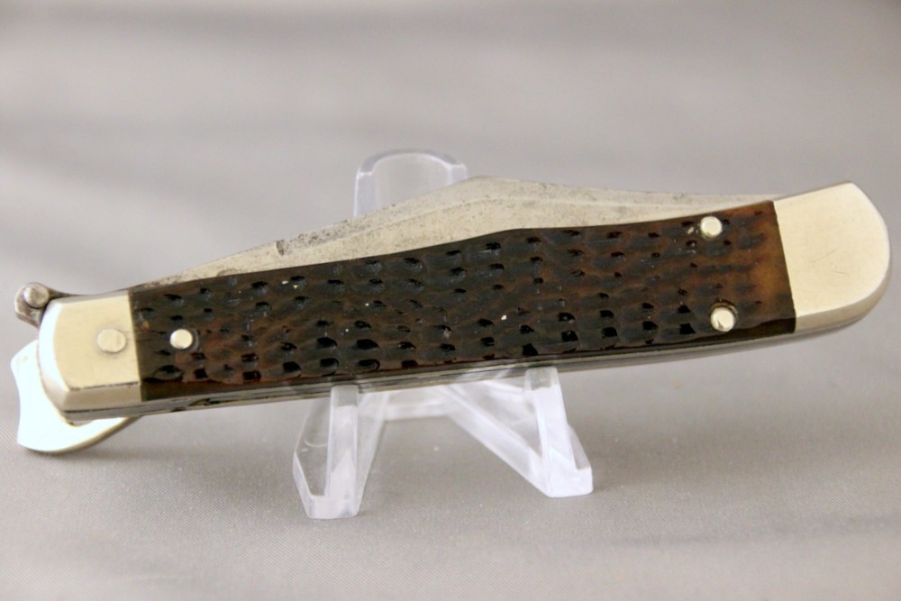 CASE TESTED 6161L SWITCHBLADE, Green Bone Handles, Fires Hard, Lock Up