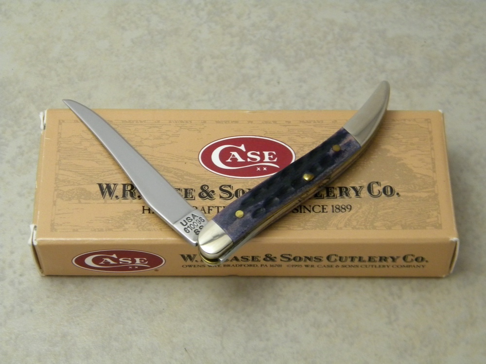 Case XX USA 2000 Purple Bone 610096 SS Tiny Toothpick Knife in Box