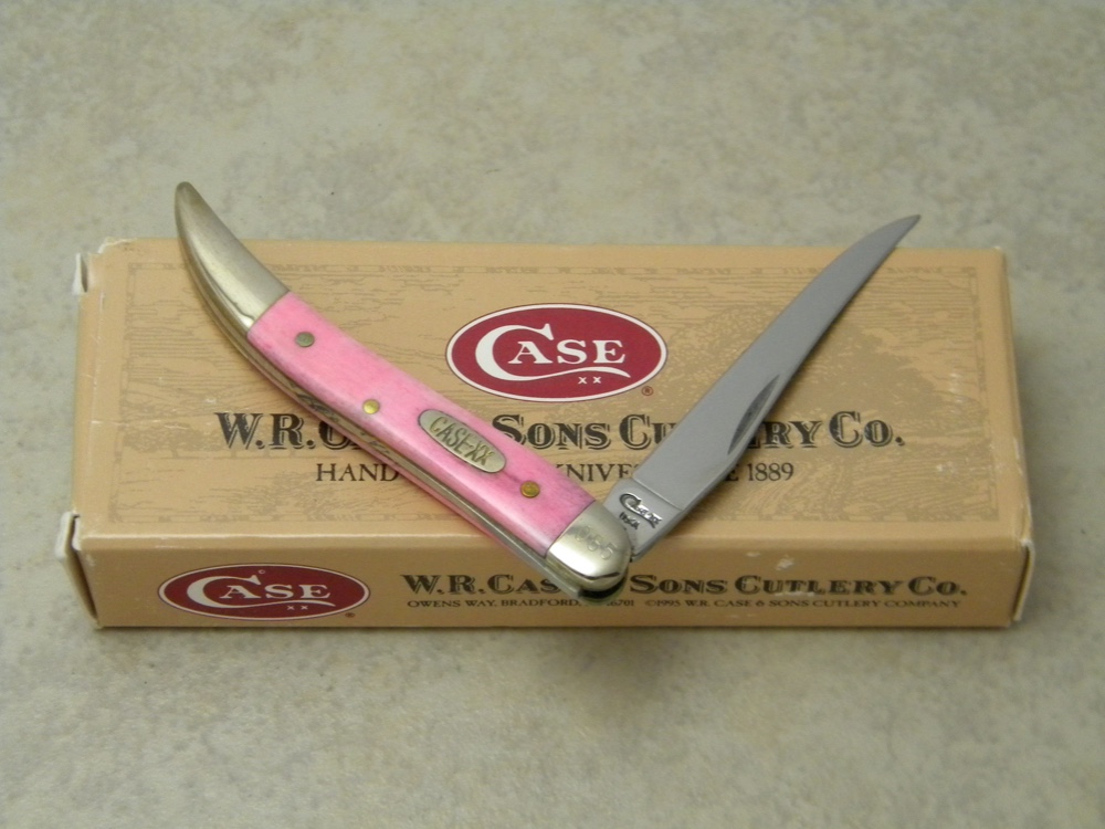 Case XX USA 1998 Smooth Pink Bone 610096 SS Tiny Toothpick Knife