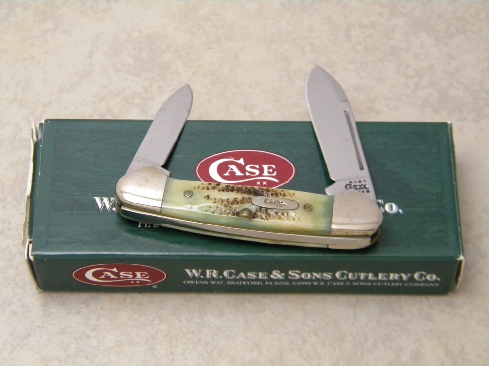 Case XX USA 2001 Vintage Bone V62132 SS Baby Butterbean Mini Canoe