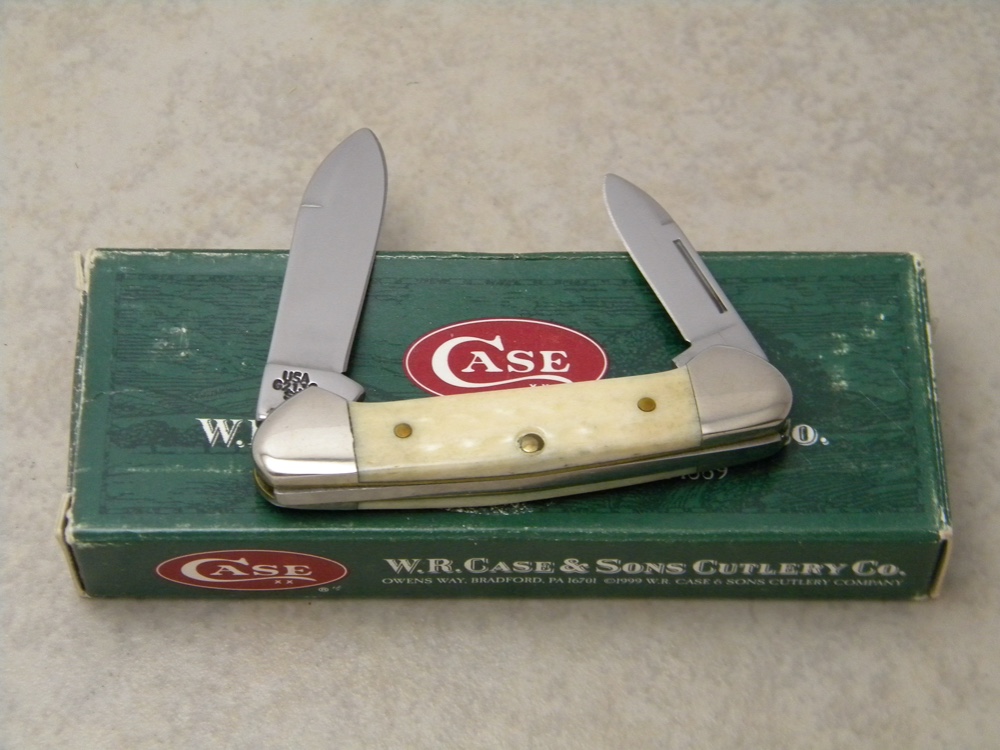 Case XX USA 2000 Natural Bone 62132 SS Baby Butterbean Mini Canoe Knife