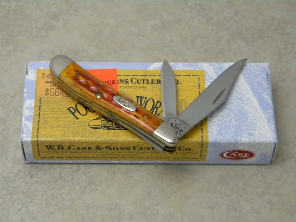 Case XX USA 2012 Pocket Worn Harvest Orange Bone 6220 SS Peanut Knife