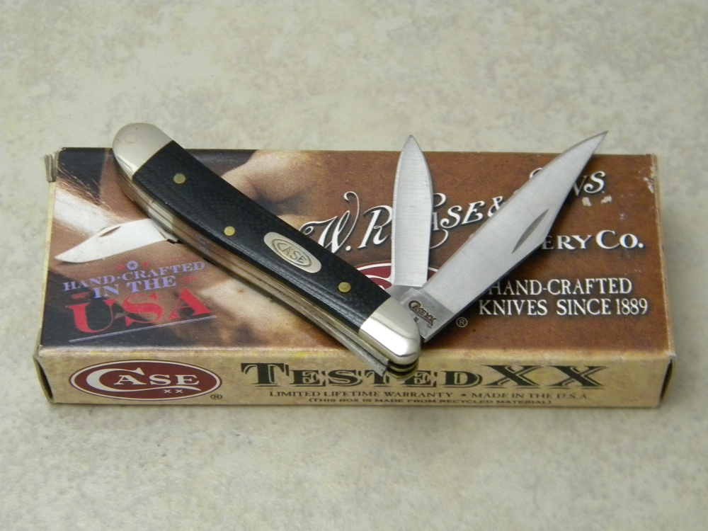 Case XX USA 2009 Black Micarta 10220 SS Peanut Knife in Box