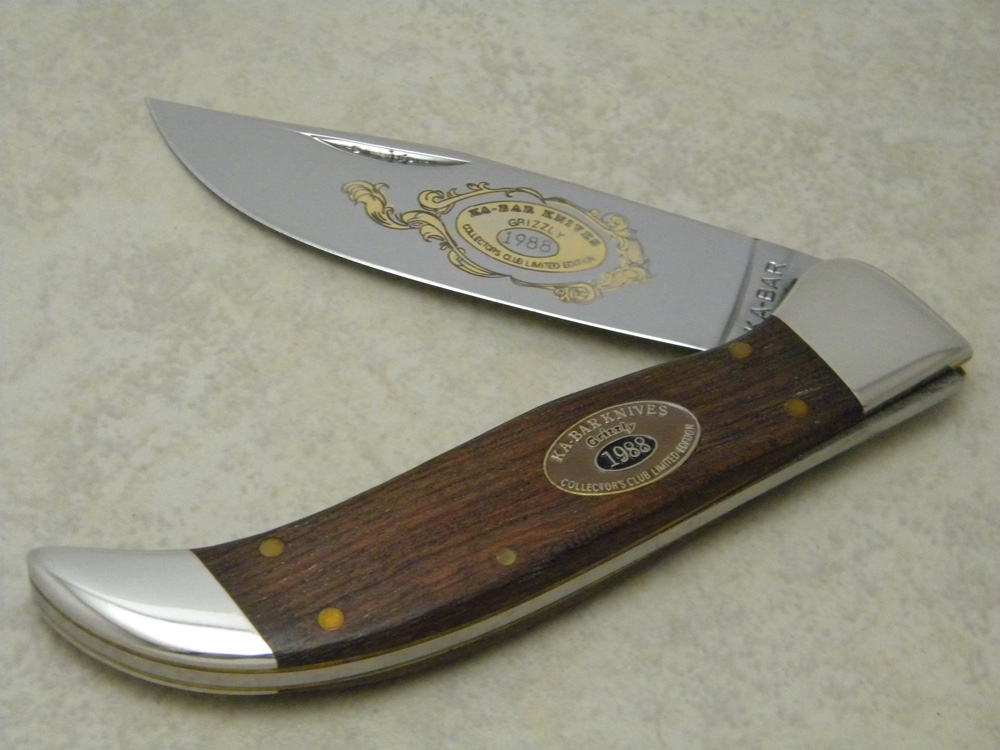KaBar Collector's Club CK88 Wood Limited Edition 1988 Grizzly Clasp Knife