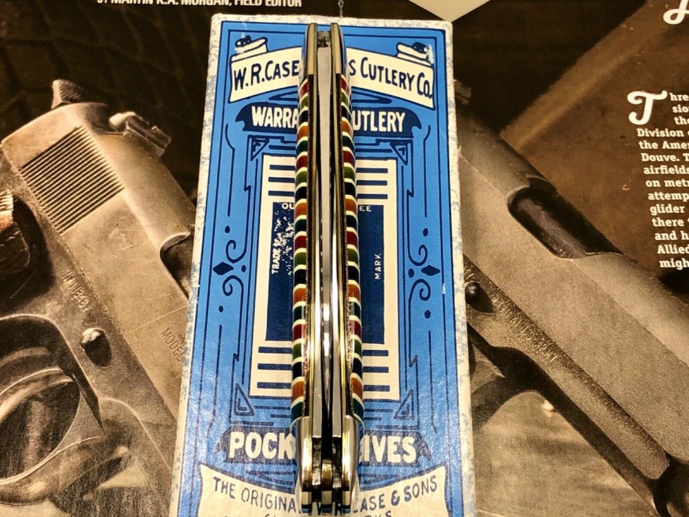 Case XX Classic Prototype Glitter Stripe Knife w/ Cheetah Etch & Zipper