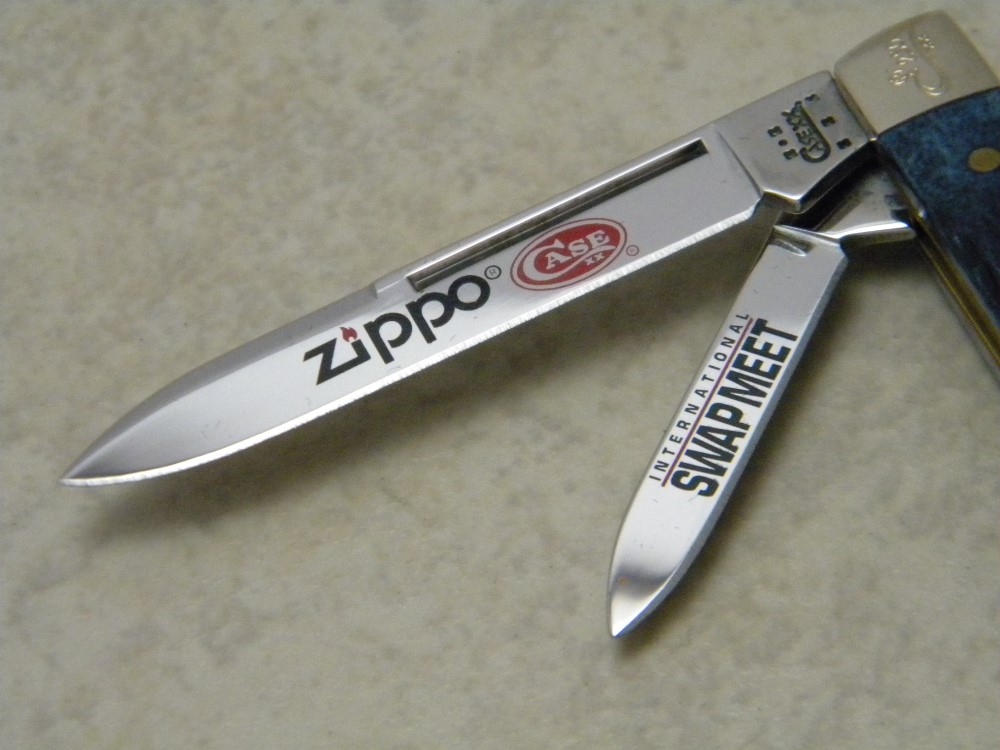 Case XX 6 Dot Zippo International Swap Meet Bone 6215 SS Gunstock Knife NIB