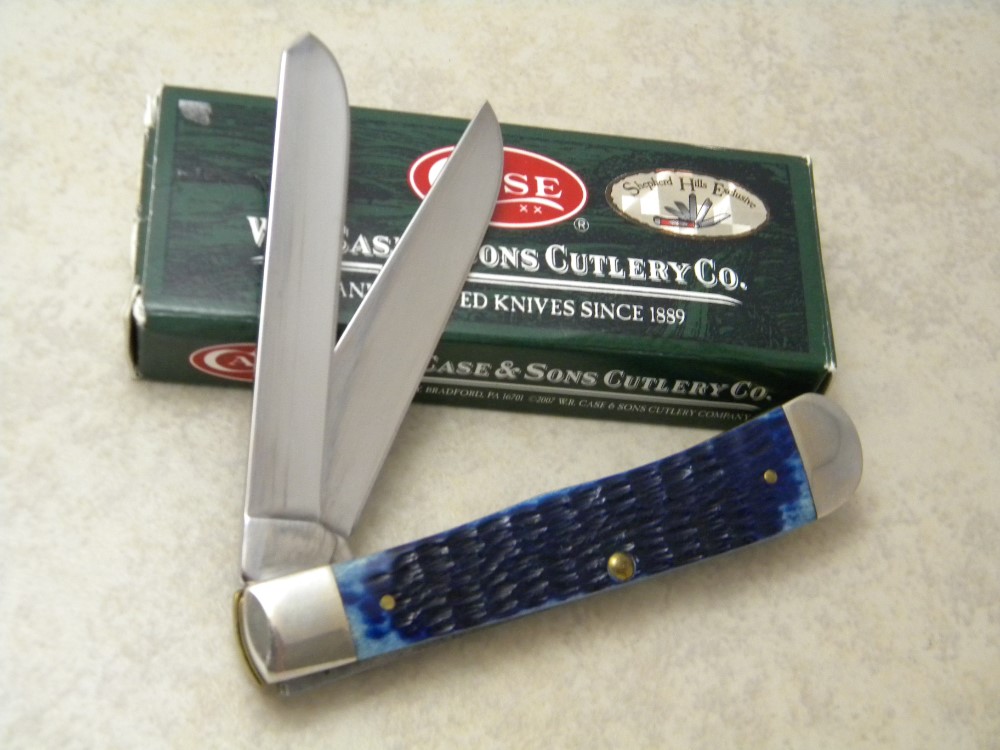 Case XX USA 6254 Pearl Premier Navy Blue Trapper Knife 2008 NIB