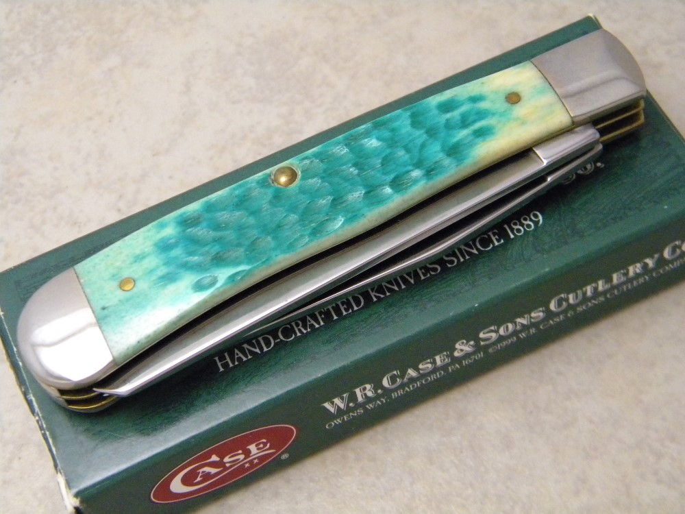 Case XX USA 6254 Jade Bone Trapper Knife 2003 NIB