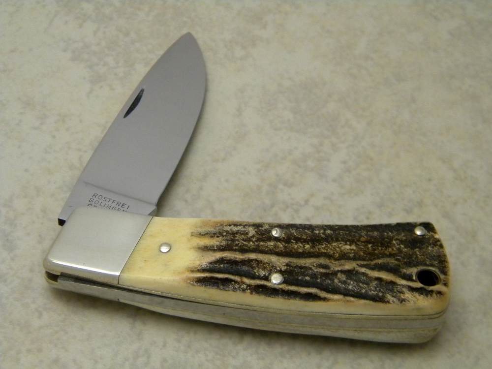 Hen & Rooster Rostfrei Solingen Germany Stag 1 Blade Jack Knife