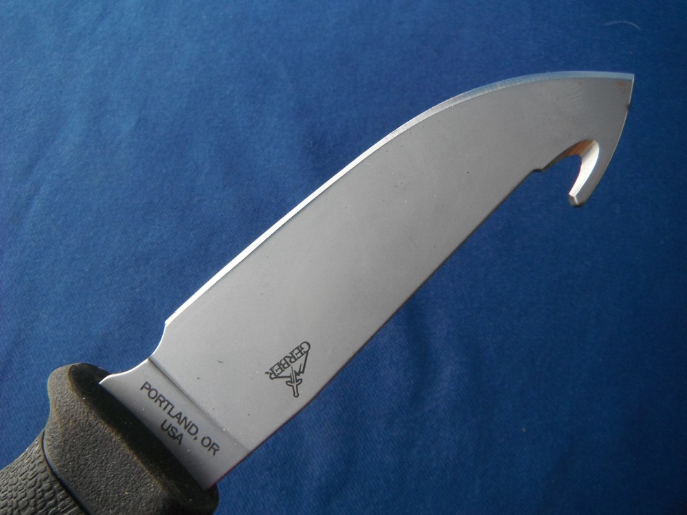 GERBER GATOR FIXED BLADE HUNTING KNIFE GUT HOOK MADE IN USA FULL TANG W