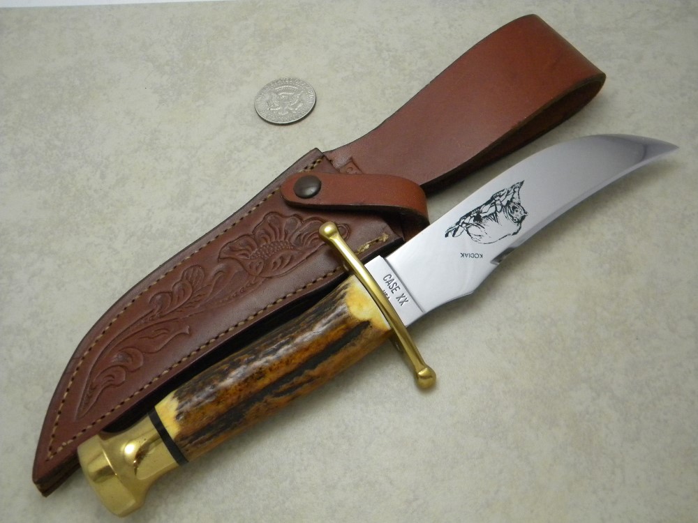 Case XX USA Stag Kodiak Hunter Fixed Blade Sheath Knife in Box Pre1979.