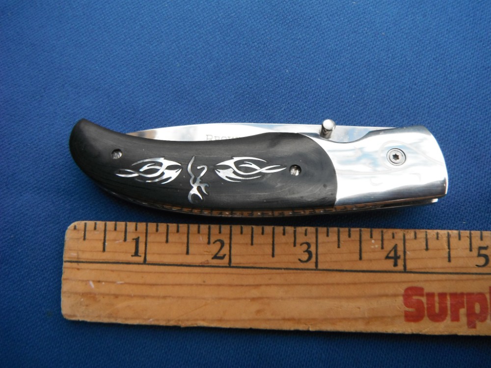 Browning Japan G10 mother of pearl inlaid Model 721 linerlock folding