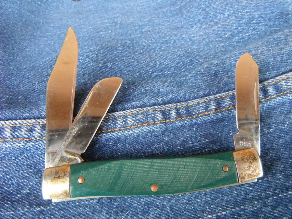 Vintage COLONIAL STOCKMAN Large 3Blade Folding POCKET KNIFE Made in