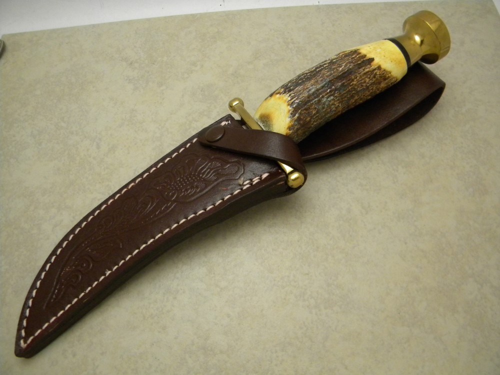 Case XX USA Stag Kodiak Hunter Fixed Blade Sheath Knife in Box Pre1979.