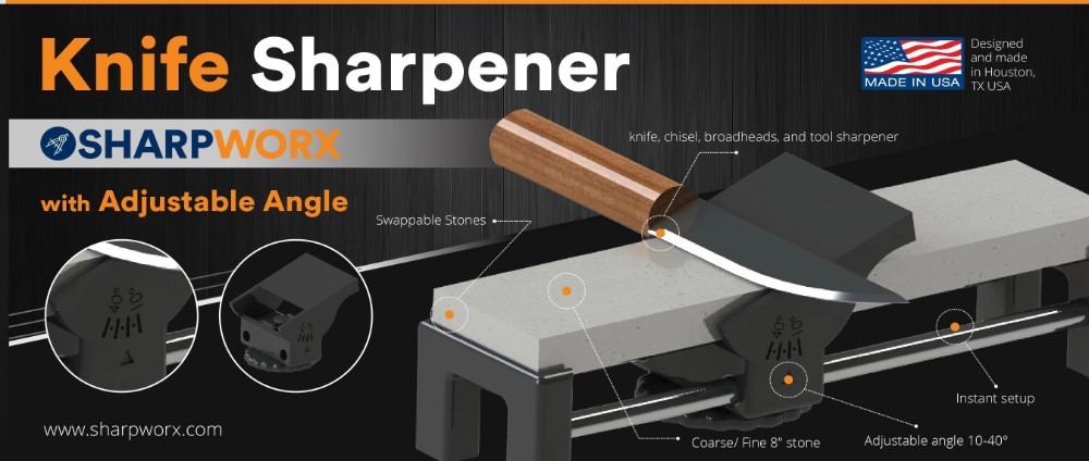 Adjustable Angle Knife Sharpener with two Stones