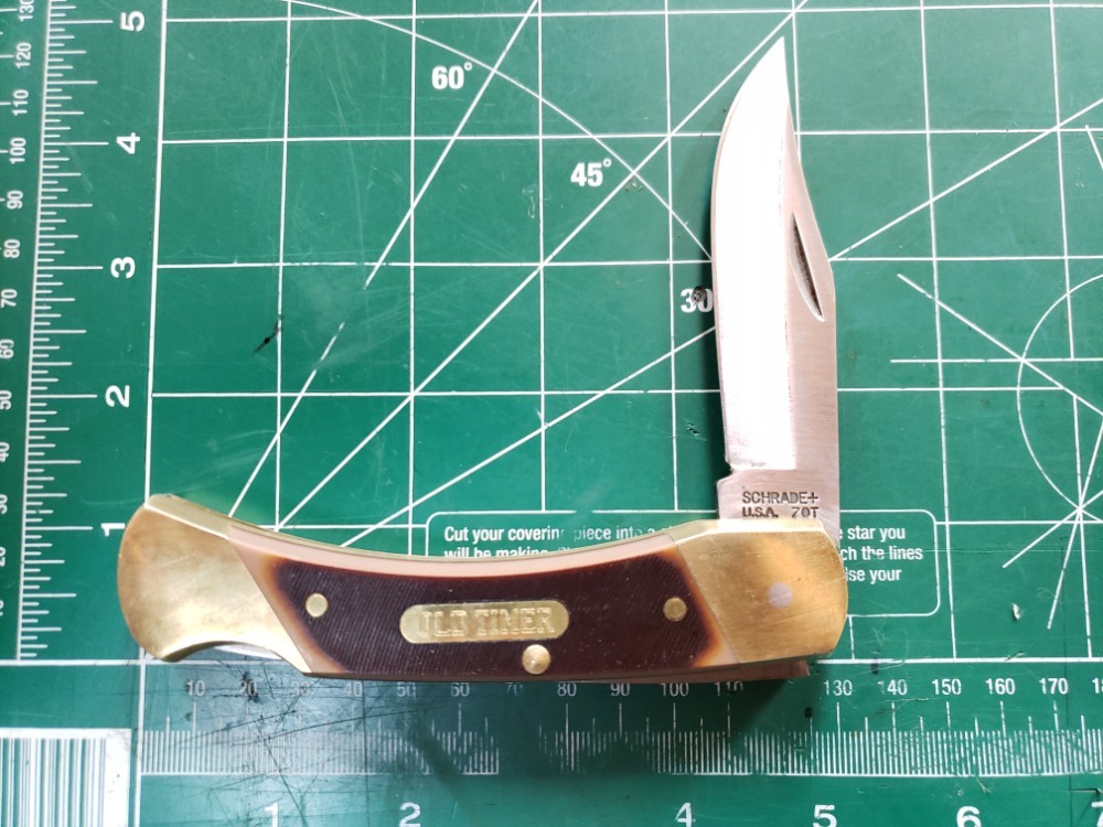Schrade Old Timer USA 7OT With Original Sheath Lockback Folding Knife