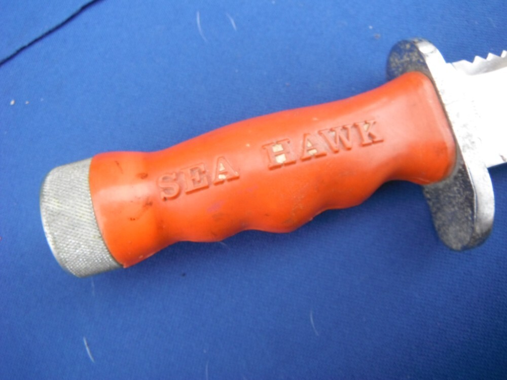 Aqua Lung US Divers Sea Hawk Scuba Dive Diving Knife w/Scabbard Made in