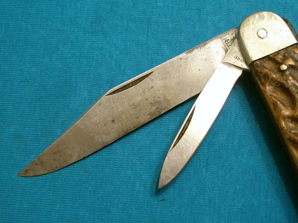 VINTAGE LOCKBACK STAG SOLINGER FEINSTAHL BAREHEAD CORKSCREW CHAMPAGNE BARTENDER POCKET KNIFE KNIVES