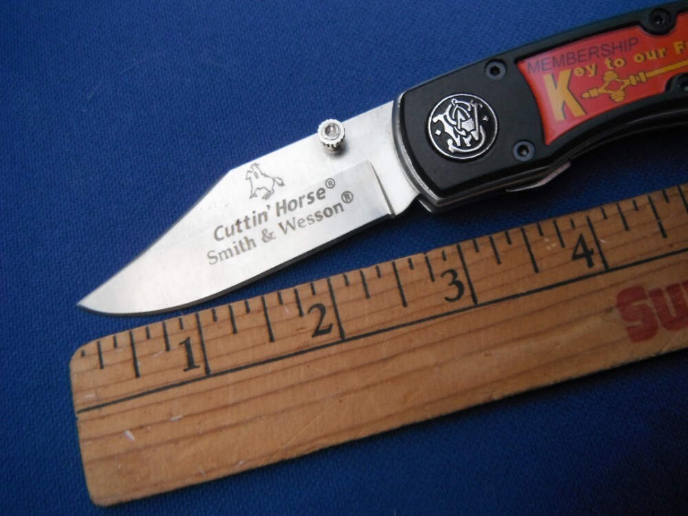 Shriner AAONMS Masonic Folding Knife Smith & Wesson Cutting Horse Knife