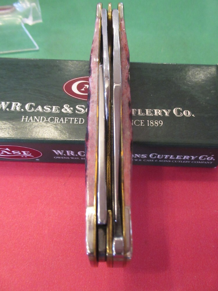 Case XX 2001 Cranberry Silver Script Large Stockman Pattern