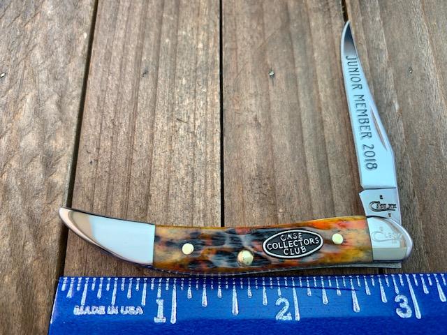 Case Tiny Toothpick Autumn Peach Seed Jigged Bone 2018 Junior CCC