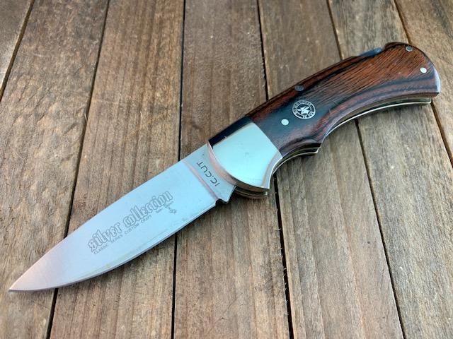 激安 超特価商店街  IC Cut Seki Japan Silver Collection Lockback Pakkawood Handles ハンティングナイフ、狩猟刀
