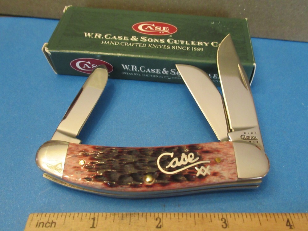 Case XX 2001 Cranberry Silver Script Sowbelly Pattern # TB6339 SS