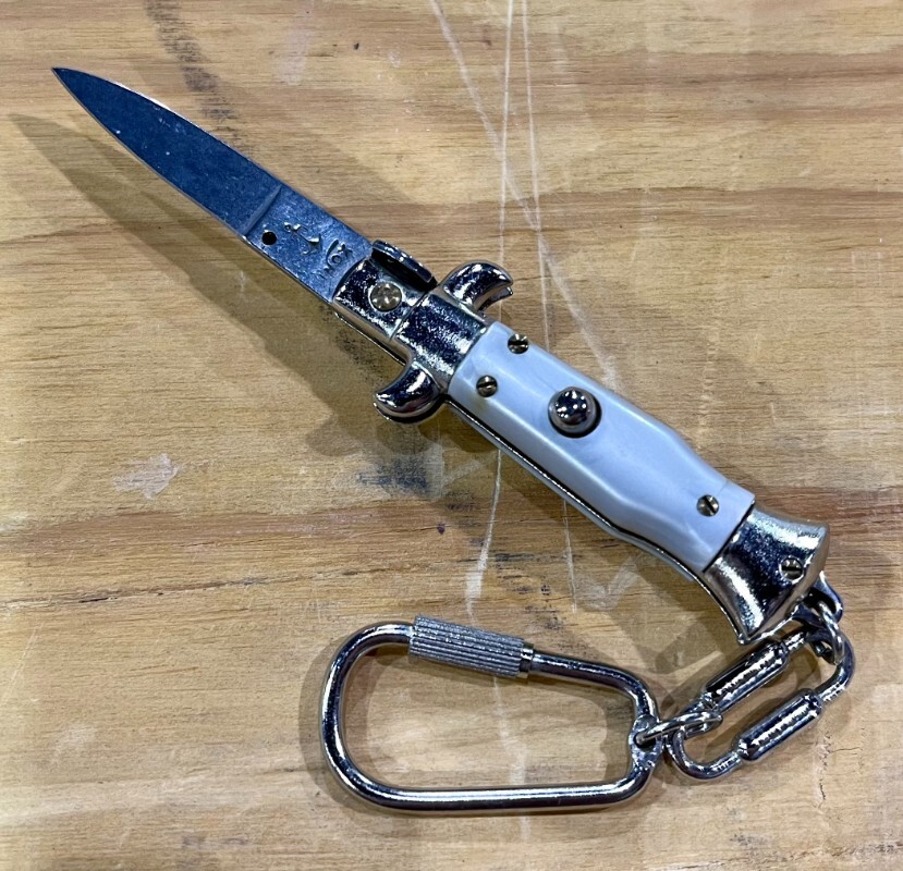 Miniature Switchblade Knife, Made In Italy, Marked Anchor Over Inox