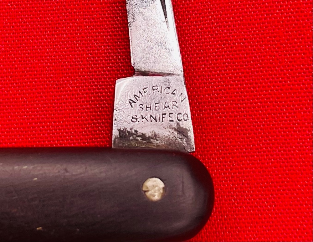 Vintage **RARE** AMERICAN SHEAR & KNIFE Equal End Shadow Pen Folding