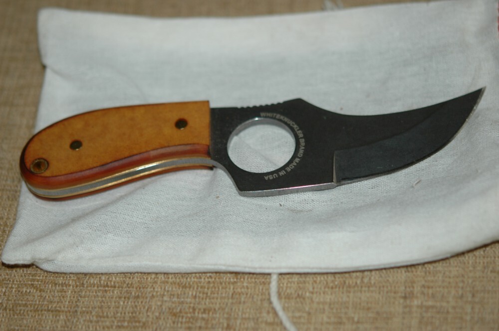 White Knuckler Fixed Blade New with Cloth Container Classic Convertible III