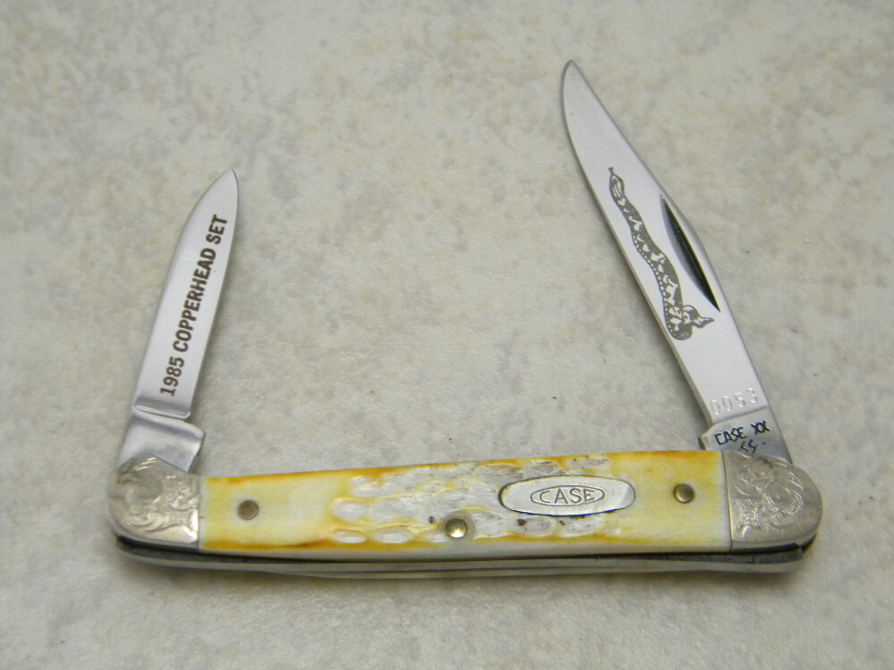 Case XX USA 1985 (Copperhead Set) Scrolled Bolsters Bone 62109X SS