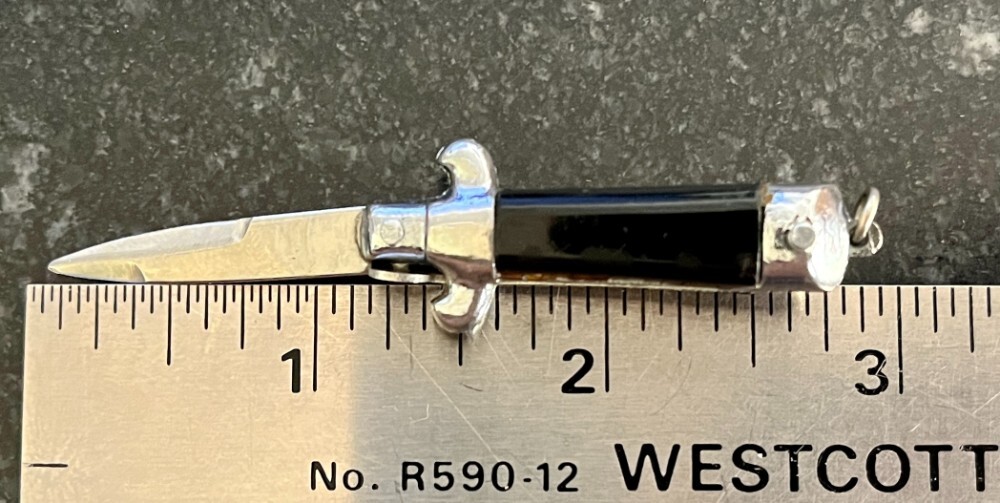 3 Vintage Miniature Switchblade Knives, Lever Lock And 2 Stiletto, Made