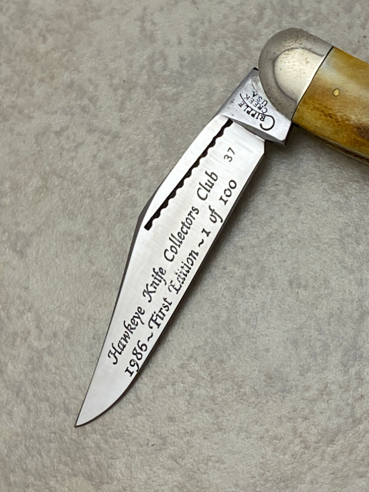 Cripple Creek USA 86 Stag Hawkeye Knife Collector's Club 1 of 100 First