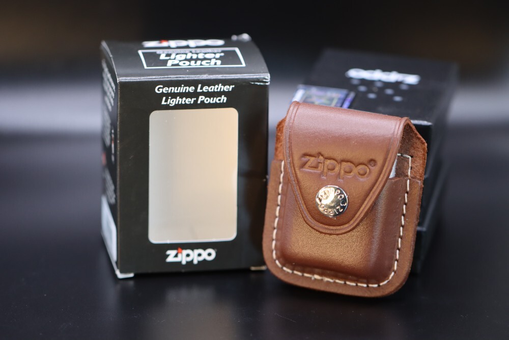 Lighter Pouch Belt Clip Brown Leather